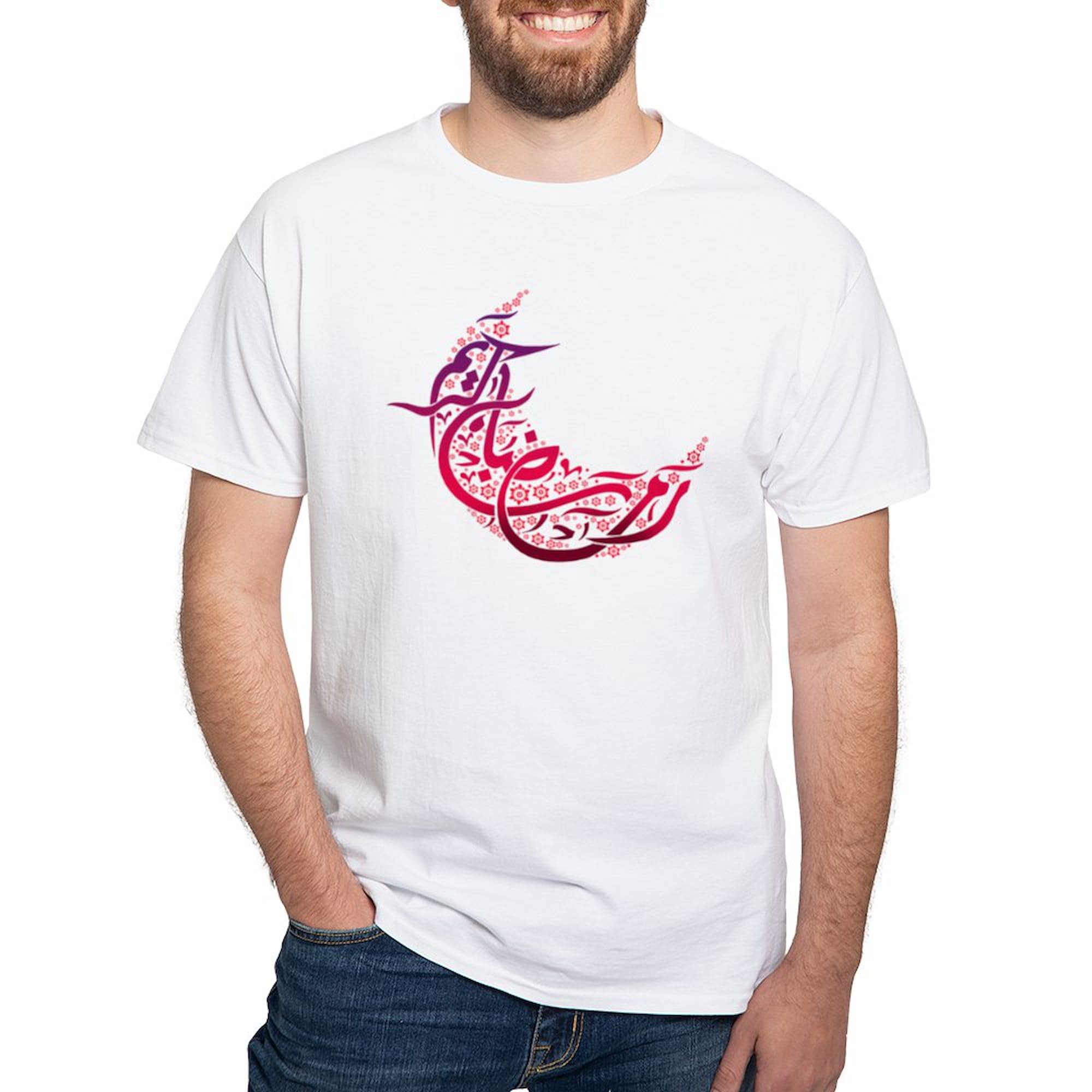CafePress Ramadan Kareem Crescent White T Shirt Men's 100% Cotton, Classic Graphic White T-Shirt