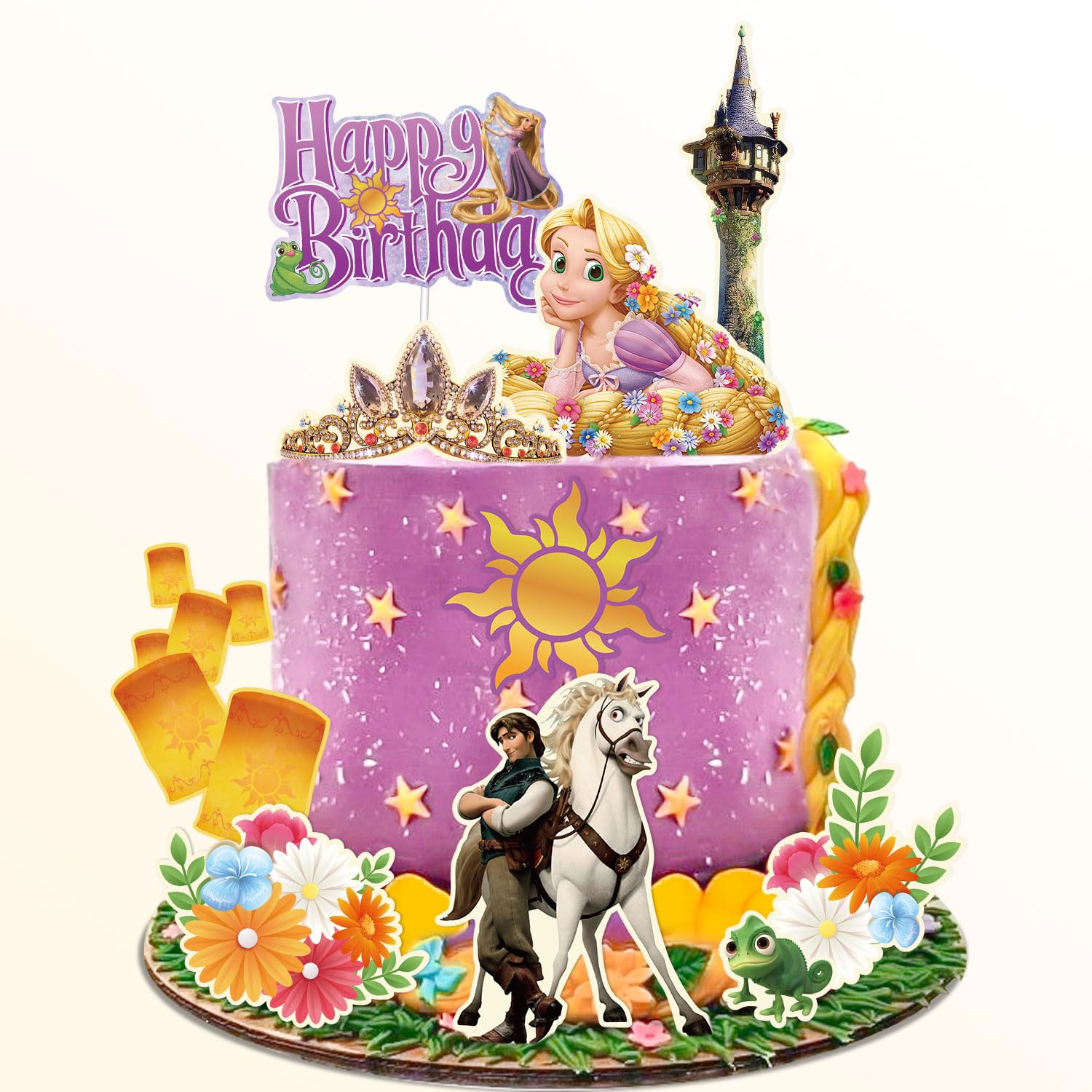 Ceqiny Prinzessin Cake Topper Set – 5 Stück, Rosa, Aus Karton, Für Geburtstagskuchen & Cupcakes