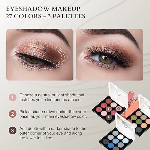 Miniatura 2 de Color Nymph Kits de maquillaje profesional para niñas, adolescentes, kit de maquillaje con estuche de almacenamiento, kit completo de cosméticos