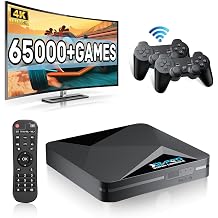 Kinhank Super Console X2 Retro Game Console with 100000+Games,Video Game Console EmuELEC 4.5&Android 9.0 in 1,Compatible with PSP/PS1/DC/MAME,2 Controllers