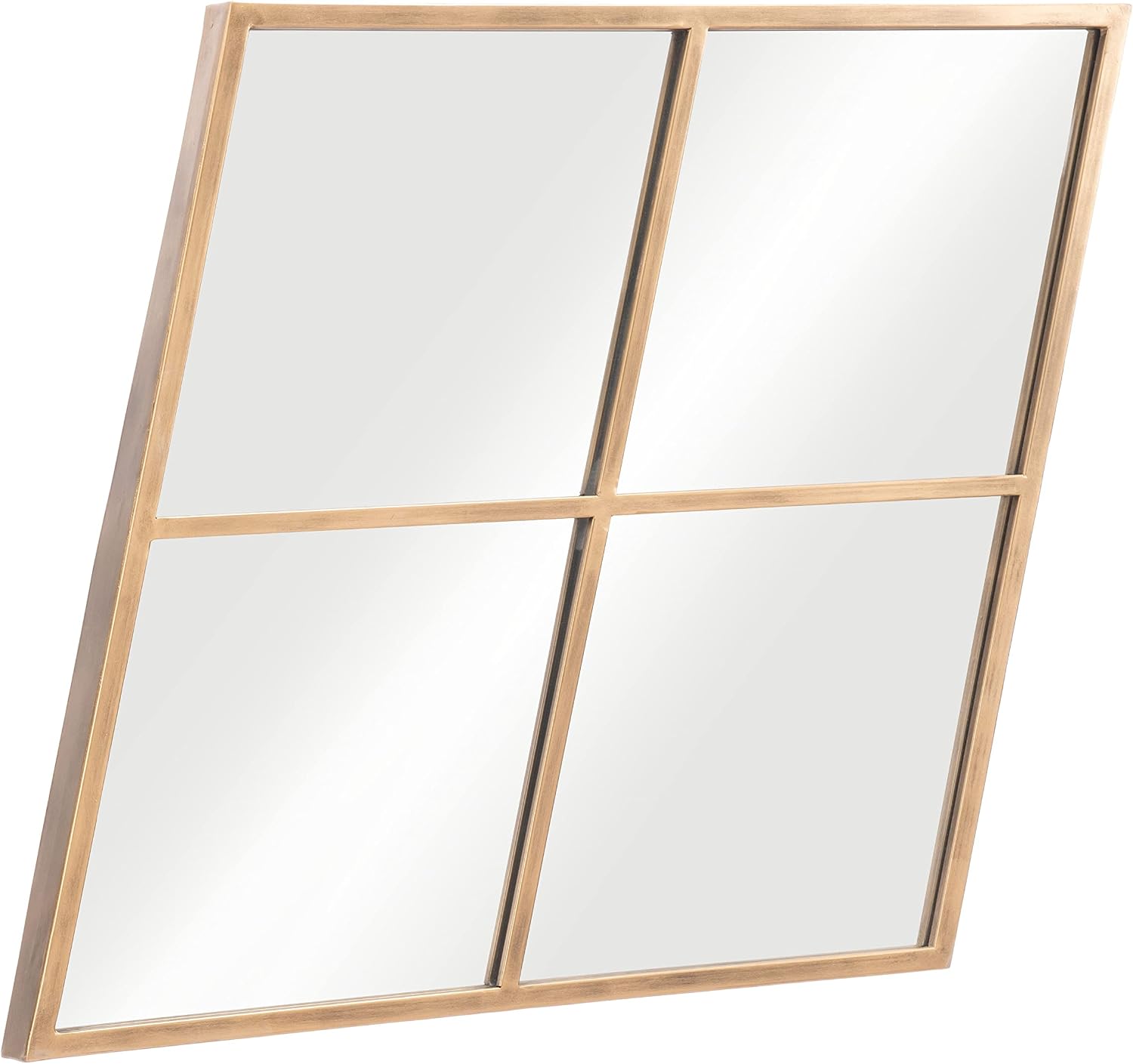 Zuo Meo Mirror Gold, Gold Wall Decor, Modern Style, Hanging, Steel, Horizontal or Vertical, Decor Mirrors, 31.3" W x 1.6" D x 40.6" H