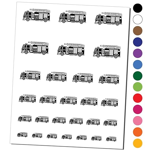 Camión de bomberos de seguridad para bomberos de primer respuesta, vehículo del departamento de bomberos, tatuaje temporal, resistente al agua,