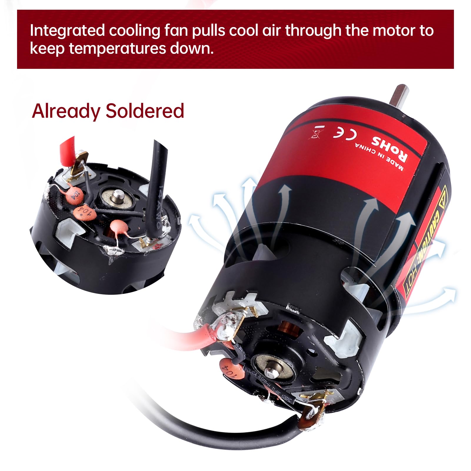 Hobbypark 12T Motor 550 Motor Brushed for 1/10 RC Car Truck