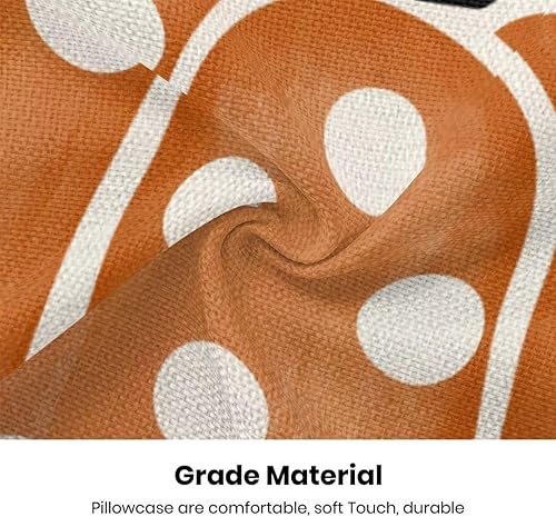 Miniatura 6 de Juego de 2 fundas de almohada de calabaza de otoño de 20 x 20 pulgadas, diseño de lunares de granja, fundas decorativas de lino para exteriores,
