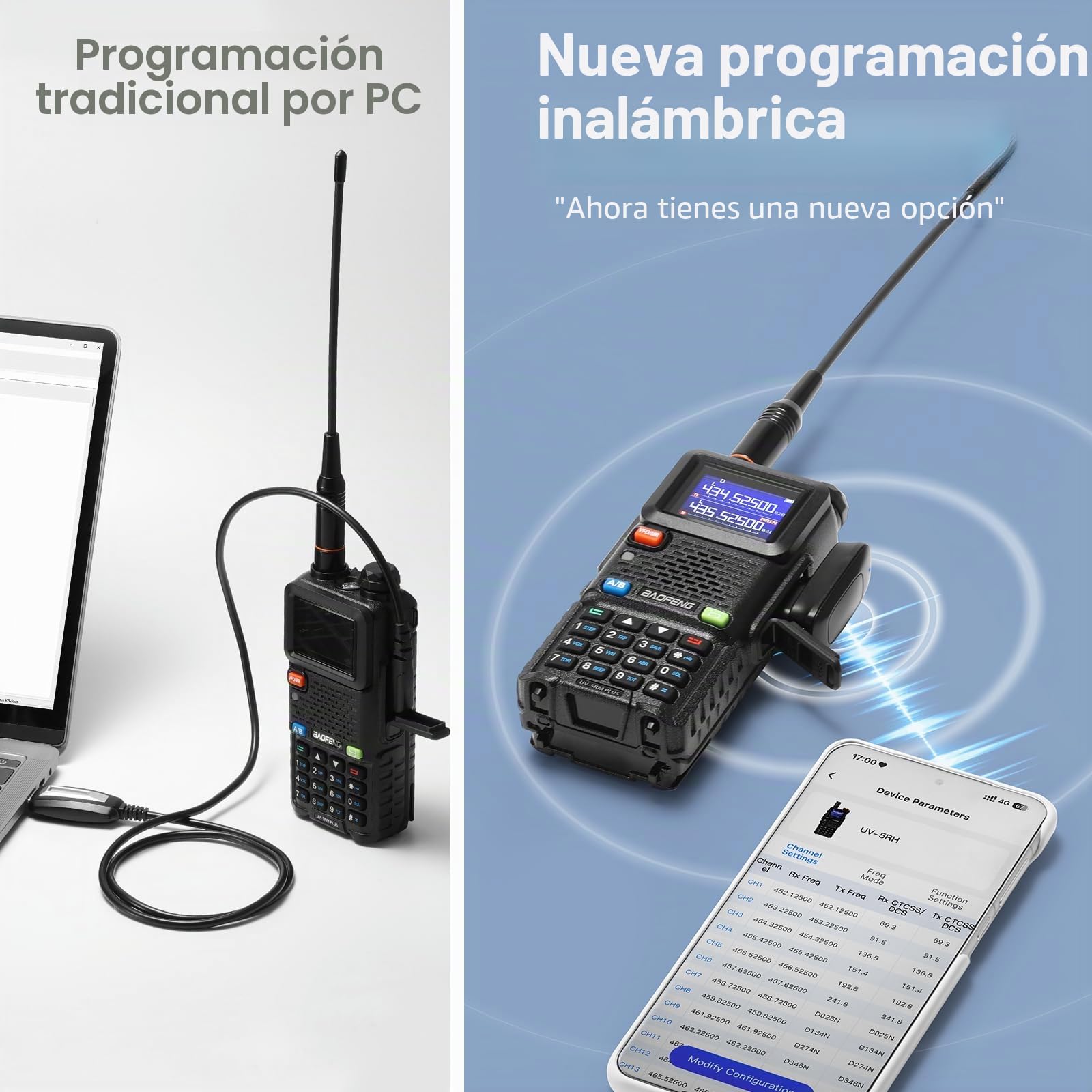 BAOFENG Adaptador de programación inalámbrico BT-A1D, programador de radio BT APP para Baofeng UV-5R, UV-5R Mini, UV-5RM Plus, BF-888S, K5 Plus Ham Radio de mano, configuración rápida de canal para