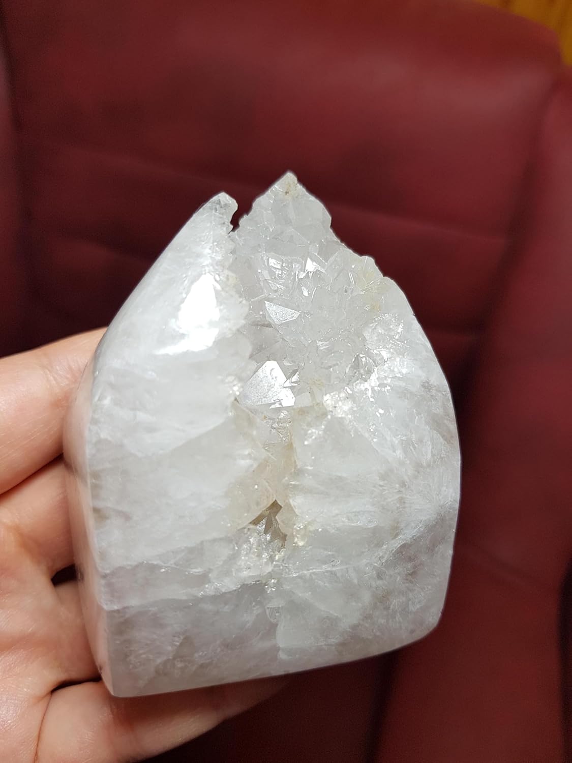 Polished Antique White Druzy Quartz from Petrified Wood - Stone of Transformation & Ancient Wisdom