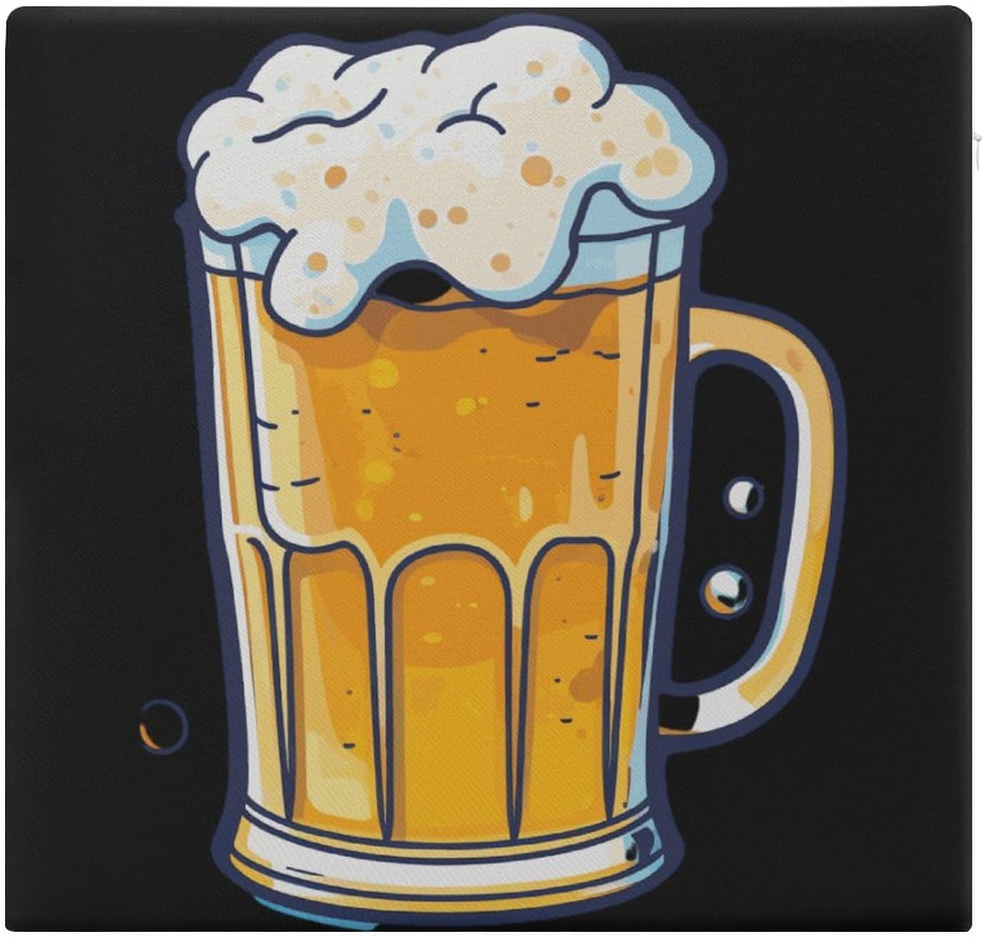 Beer Print Floor Pillow Meditation Yoga Cushion Square Chair Cushion Pillows Seating for Adults