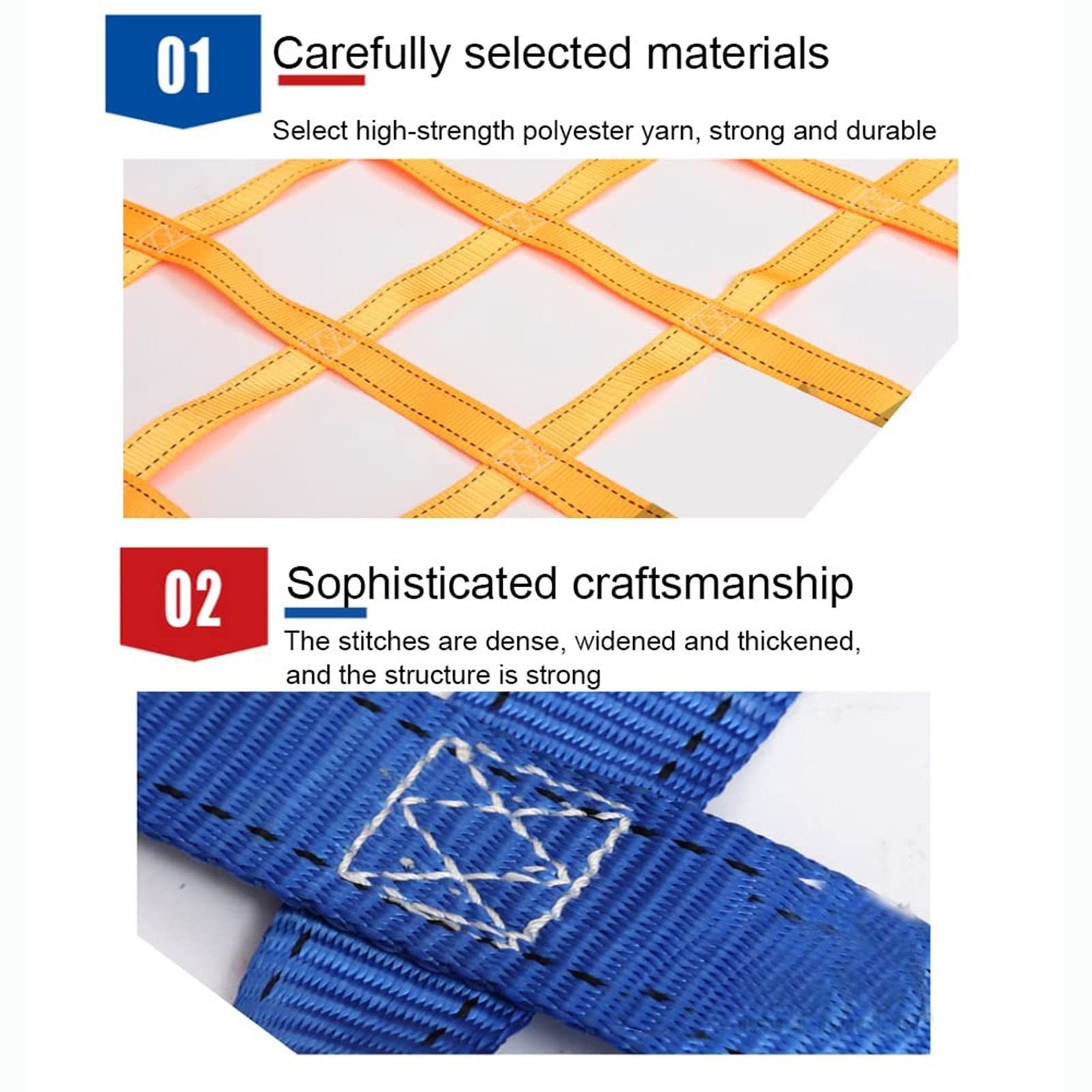 Sangles De Filet De Levage De Sécurité - Filet De Levage À Élingue en Nylon Plat, Maille Carrée De 10cm pour Le Gréement De Construction Remorquage en Mouvement Travail De Levage