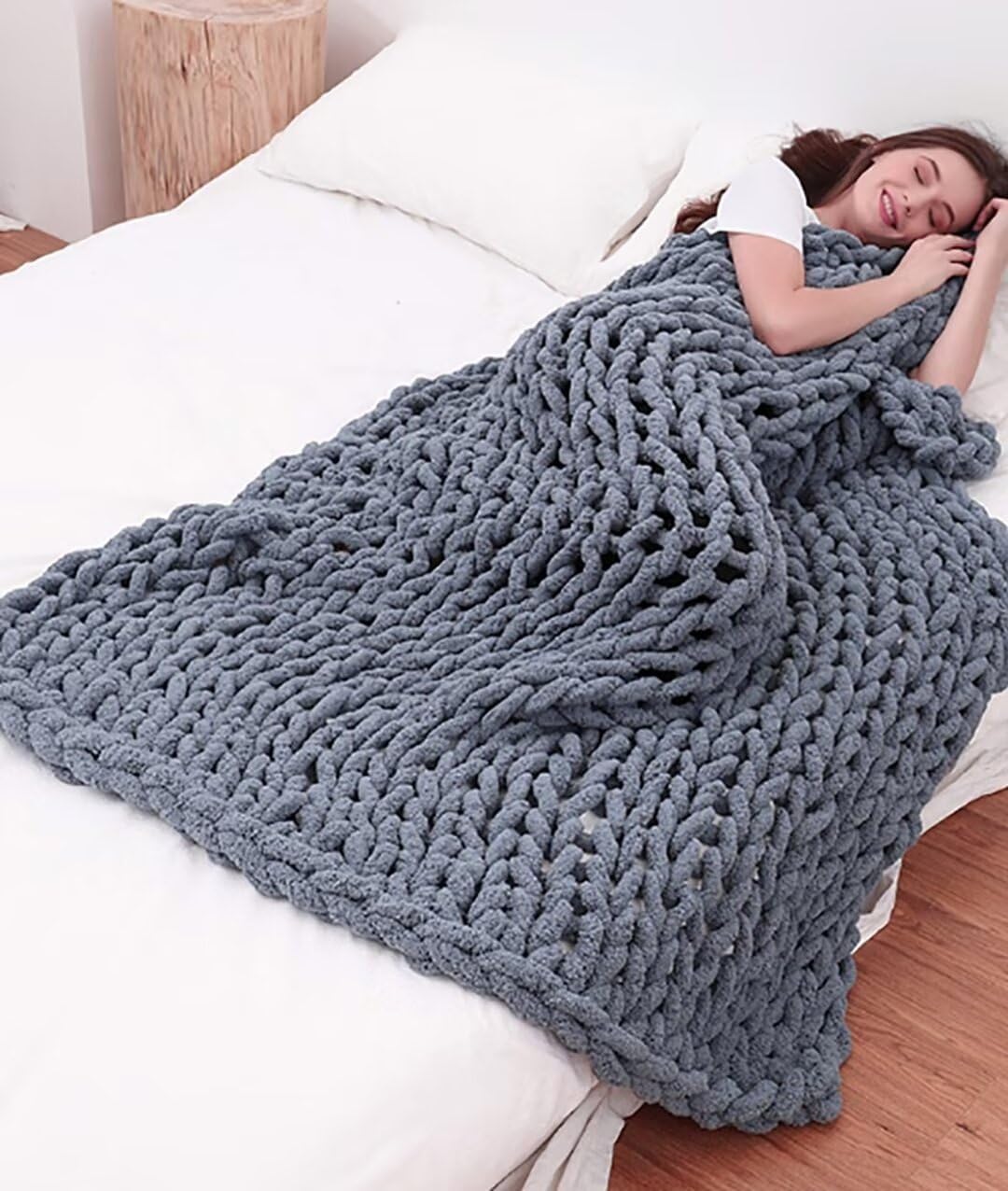 Chunky Knit Throw Blanket, Luxury Soft Cozy Chenille Throw Blanket, Large Throw Bed Blanket for Couch, Sofa, Home Decor, Gift - Machine Washable (Dark Red,40 * 60")