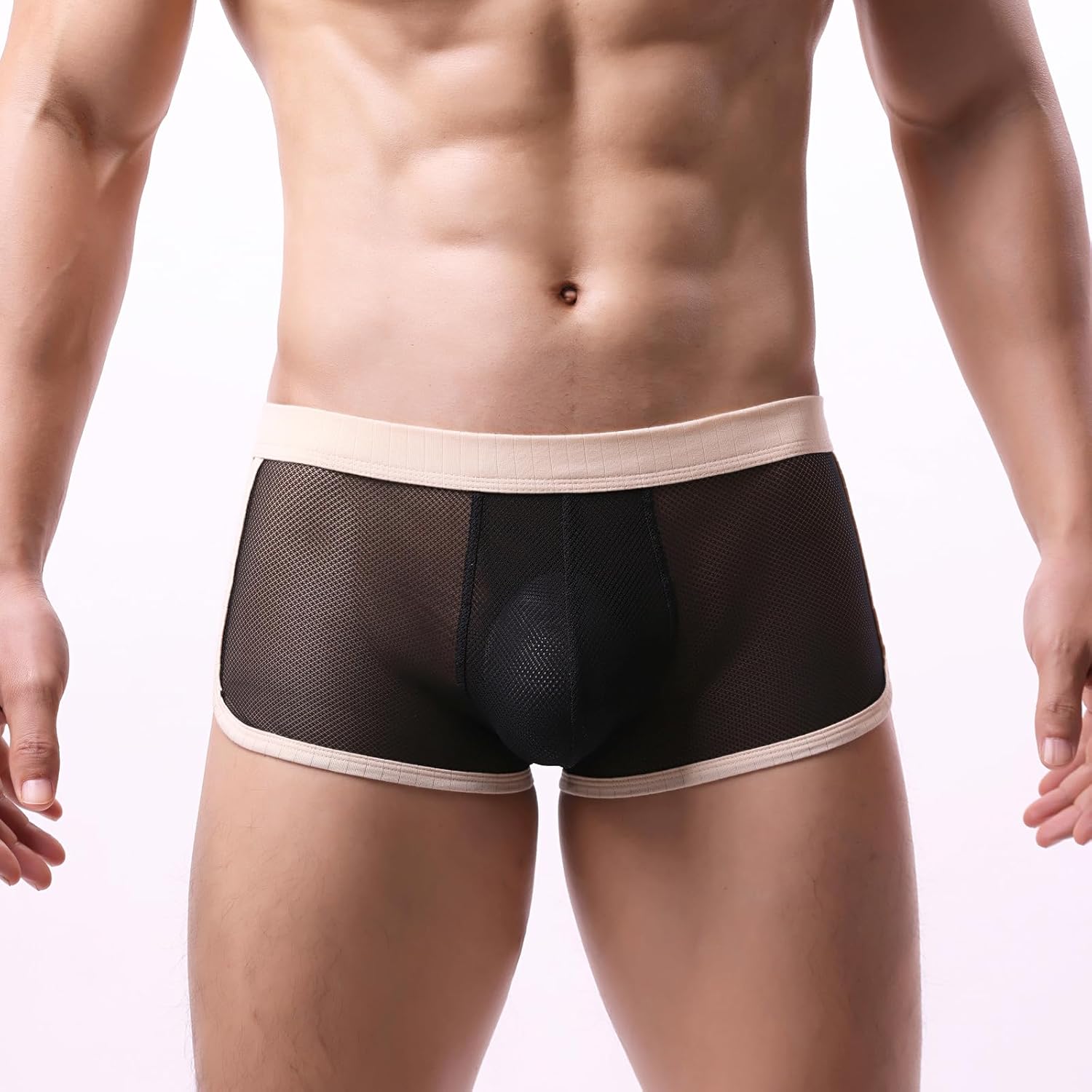 Evankin Men's Sexy Boxer Briefs Breathable Mesh Underwear Low Rise Split Side Arrow Short Pants Trunks Lingerie - Image 2