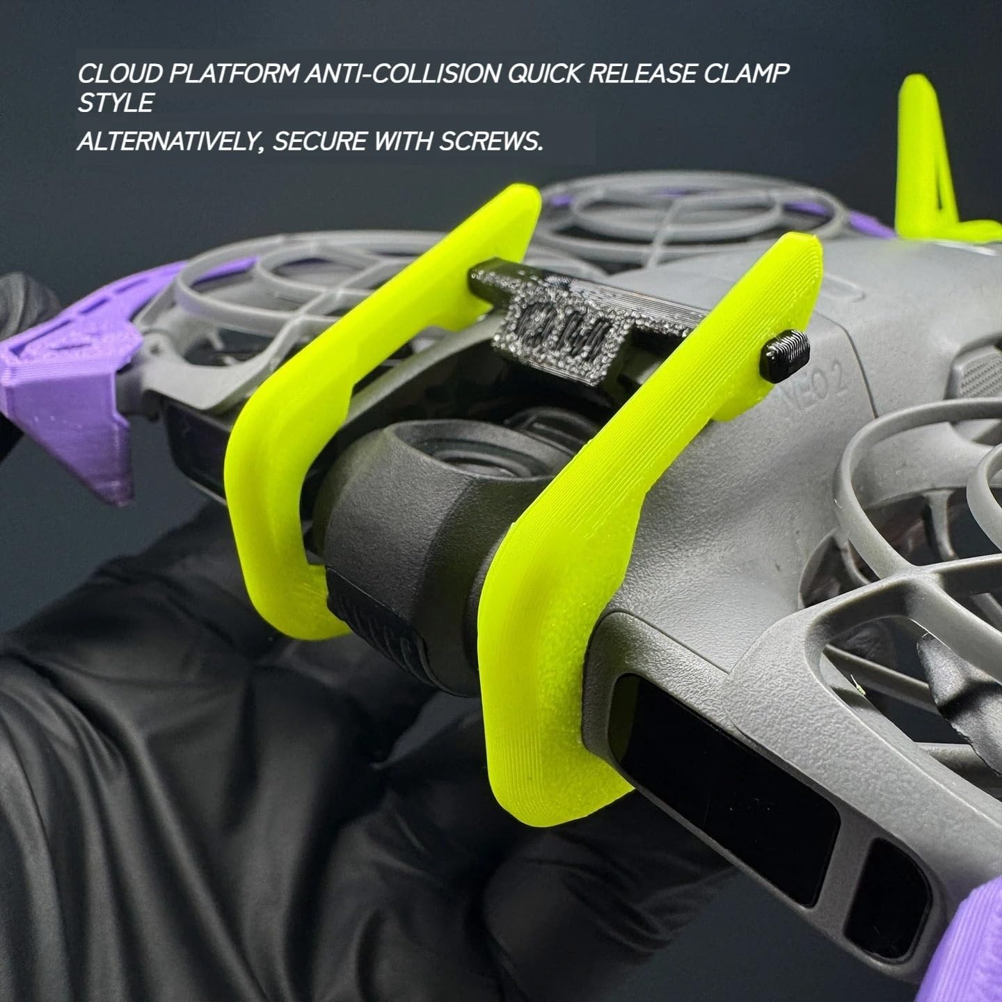 Compatible para DJI NEO 2 Protector TPU anti-colisión 4en1 | TPU flexible, absorción de impactos, protege cardán y cuerpo de colisiones(Purple Green)