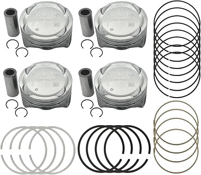 +0.50MM Oversize Engine Piston & Pin & Piston Ring Kit Fit for Hyundai Elantra Tucson for Kia Soul Forte 2.0L Engine 2014-2019, Replace 23040-2E200 23041-2E200