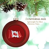 Vista 3 de Bolas de Navidad con bandera de Canadá, adornos para árbol de Navidad, adornos para colgar en la decoración de fiestas