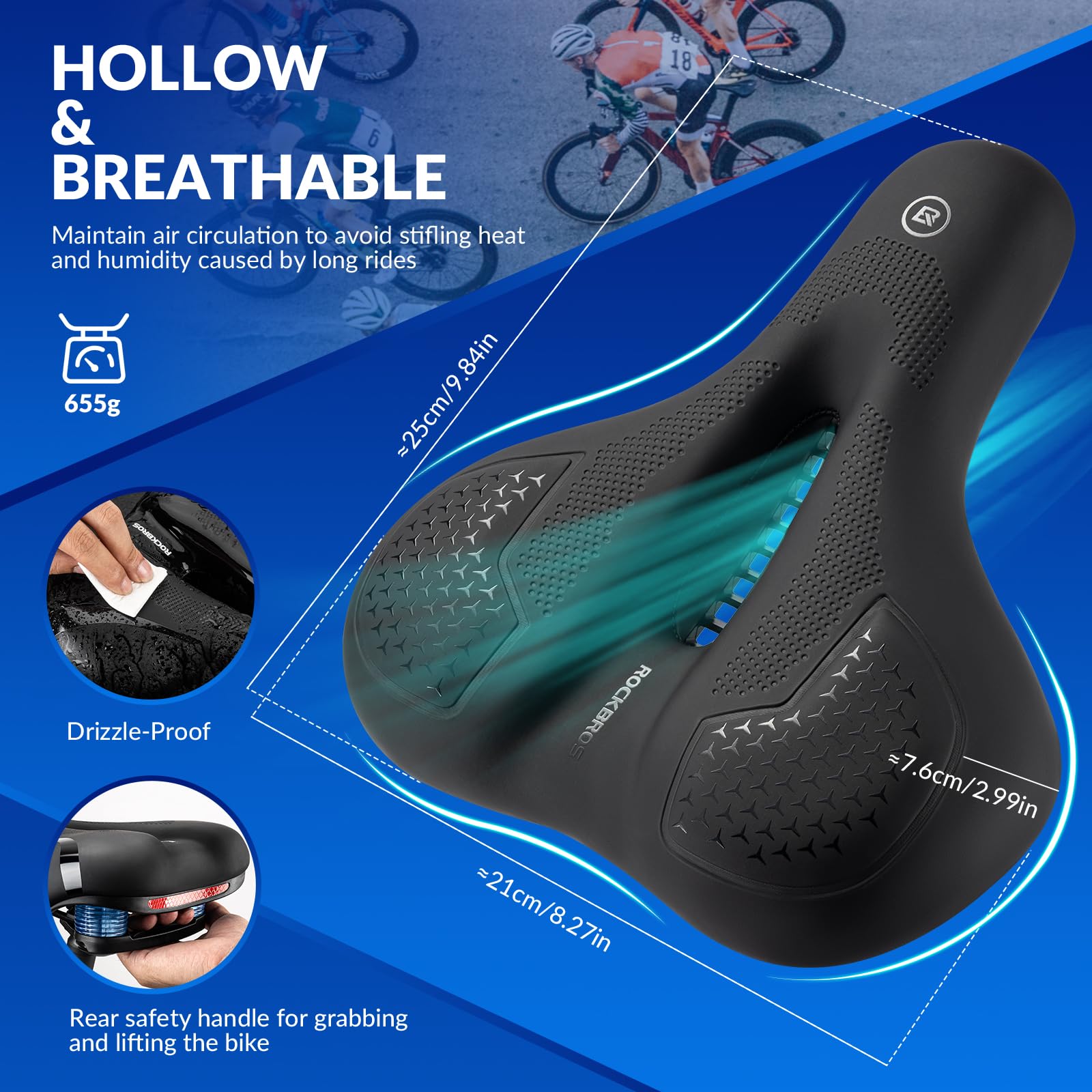 Sella Ergonomica Con Striscia Riflettente Sella Bici Super Comoda