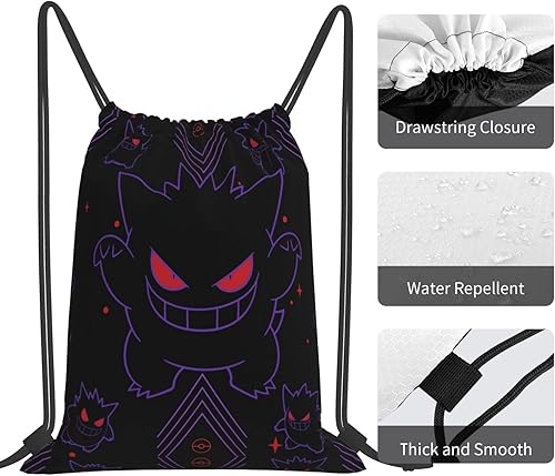 Miniatura 5 de TAWVNUH Bolsa de anime con cordón de dibujos animados con cordón, mochila deportiva para gimnasio, bolsas de viaje al aire libre, Bolsa1
