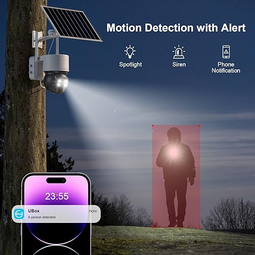 Miniatura 7 de Cámara de seguridad celular 4G LTE No necesita Internet, sin cámaras de seguridad WIFI inalámbricas para exteriores, cámara solar con tarjeta SIM,