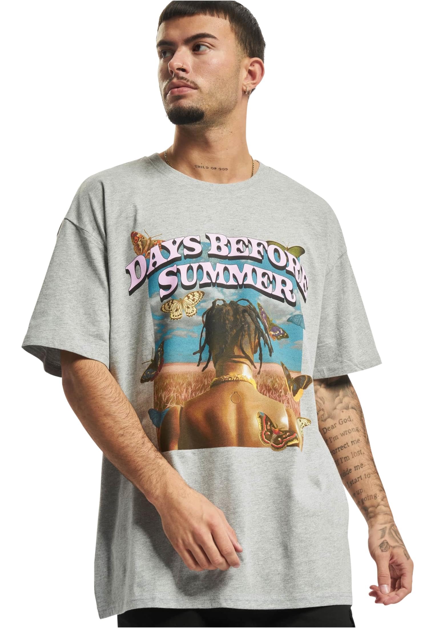 Mister Tee Unisex Days Before Summer Oversize Tee T-Shirt, Grey,