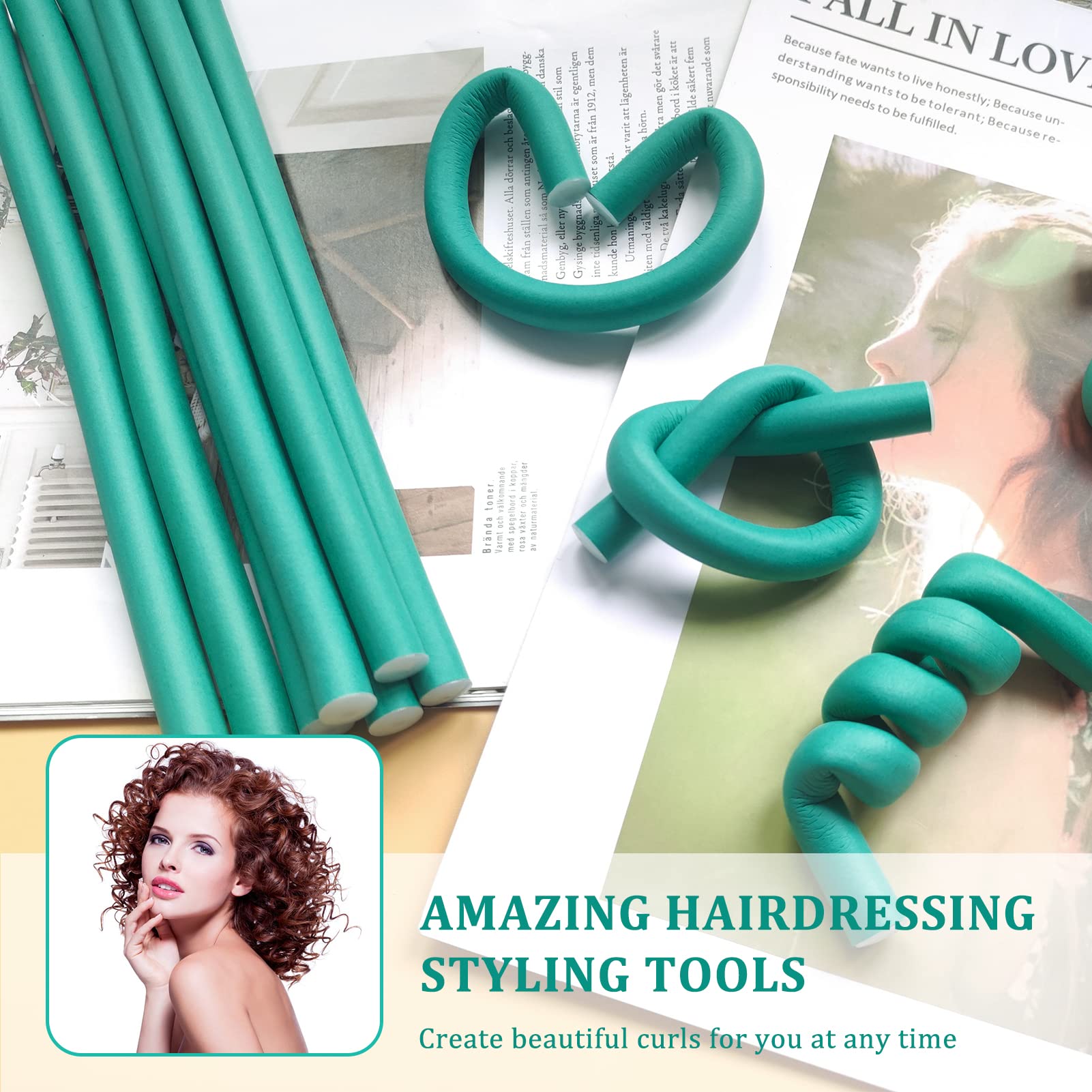 Snapklik.com : 40PCS Flexible Curling Rods Set - No Heat Hair Rollers ...