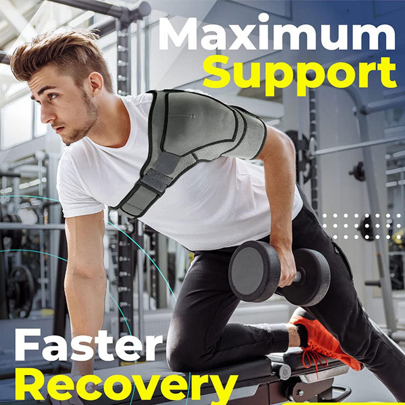 HAPPYNA Soporte Soporte Hombro Compresión Hombres Mujeres, Soporte Soporte Hombro Ajustable, Articulación Ca Dislocada, Hombro Congelado, Tendinitis La Escápula