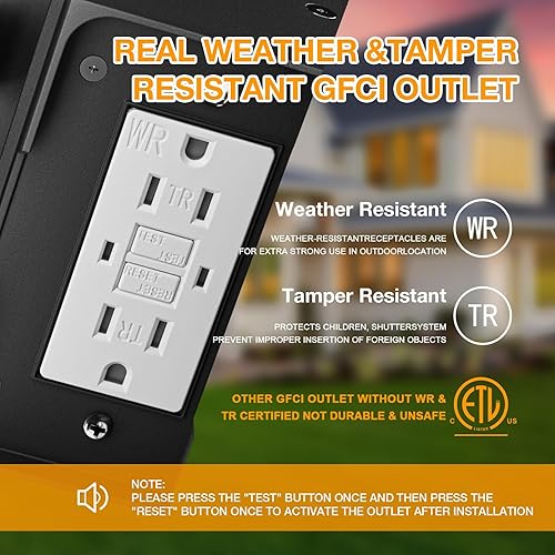 Miniatura 2 de Luces de porche con tomacorriente, luz exterior del atardecer al amanecer con salida incorporada, linterna exterior impermeable antioxidante con