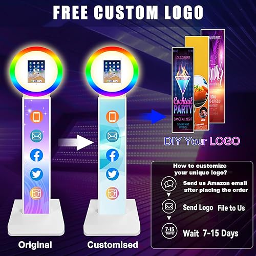 Miniatura 4 de Máquina de cabina de fotos para iPad con bolsa portátil, compatible con iPad de 10.2 pulgadas, 10.9 pulgadas, 11 pulgadas, 12.9 pulgadas, con anillo