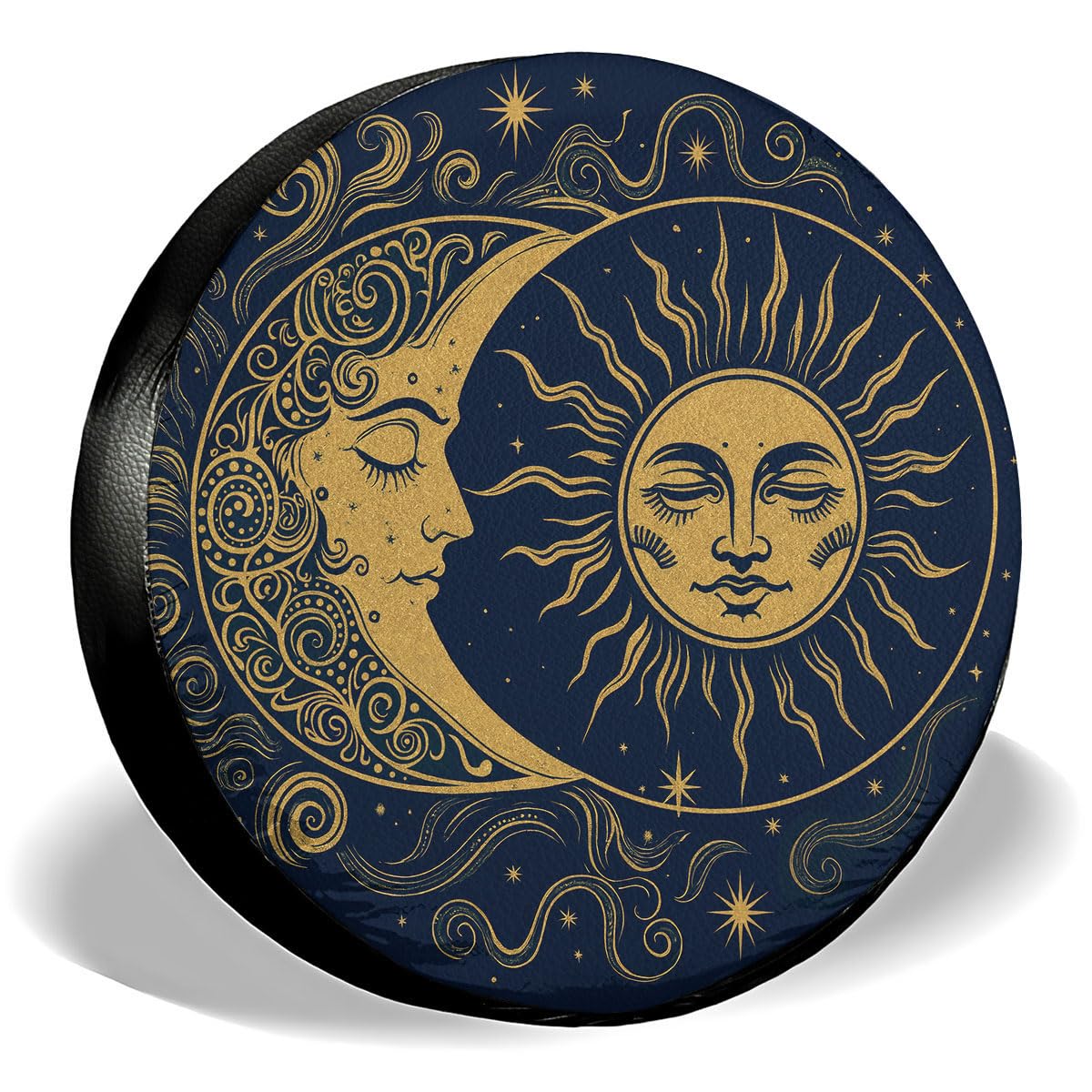 GENANY Celestial Sun Moon Spare Tire Cover for RV Trailer, Waterproof, No Camera Hole, Size 16 Fits 29-31 Inch