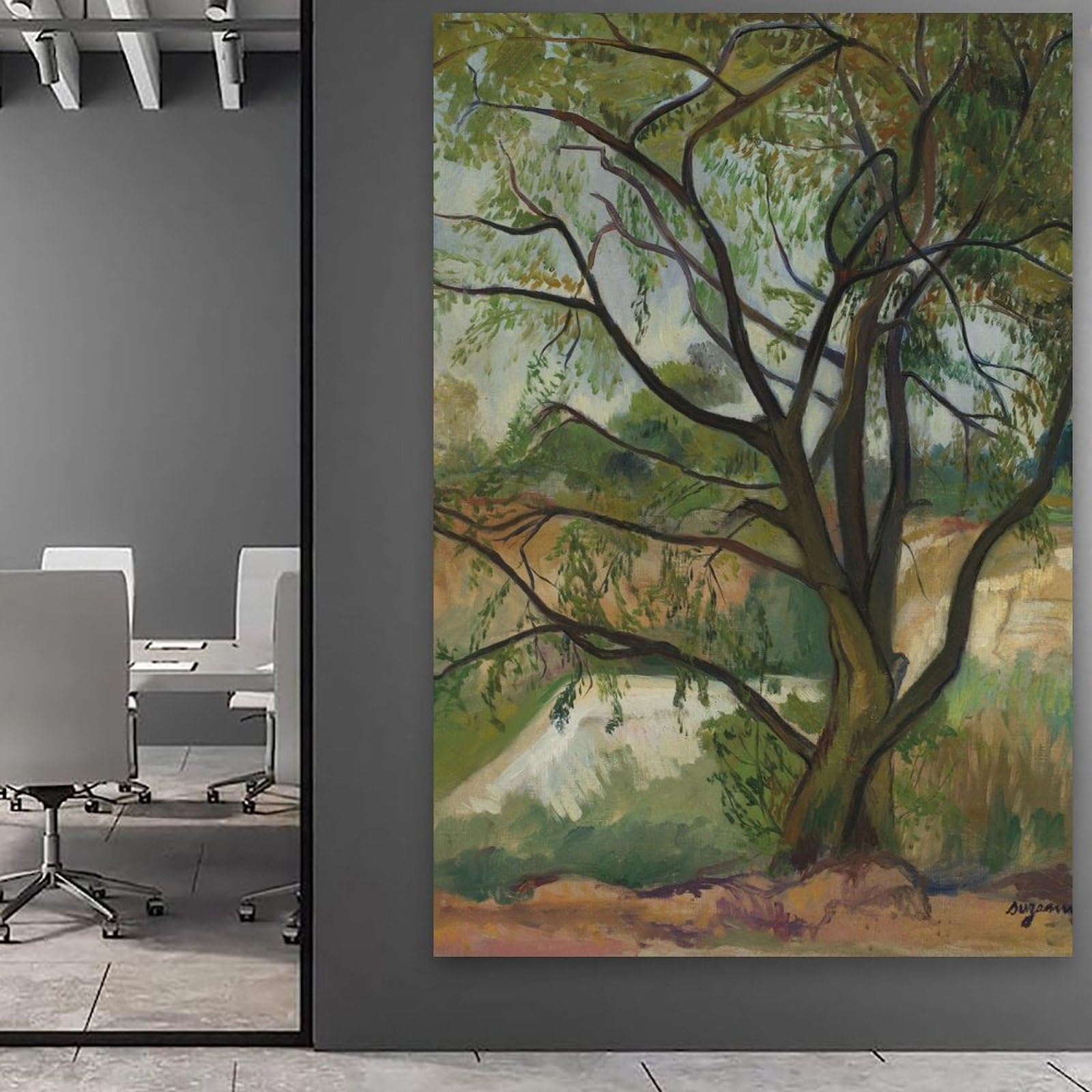 generisch The Tree by Suzanne Valadon Impresiones en Lienzo Modernas, Cuadros Decorativos Para Habitaciones de Niños o Niñas, Murales para Salón Y Pinturas Con Motivos Festivos 45 x 45 cm
