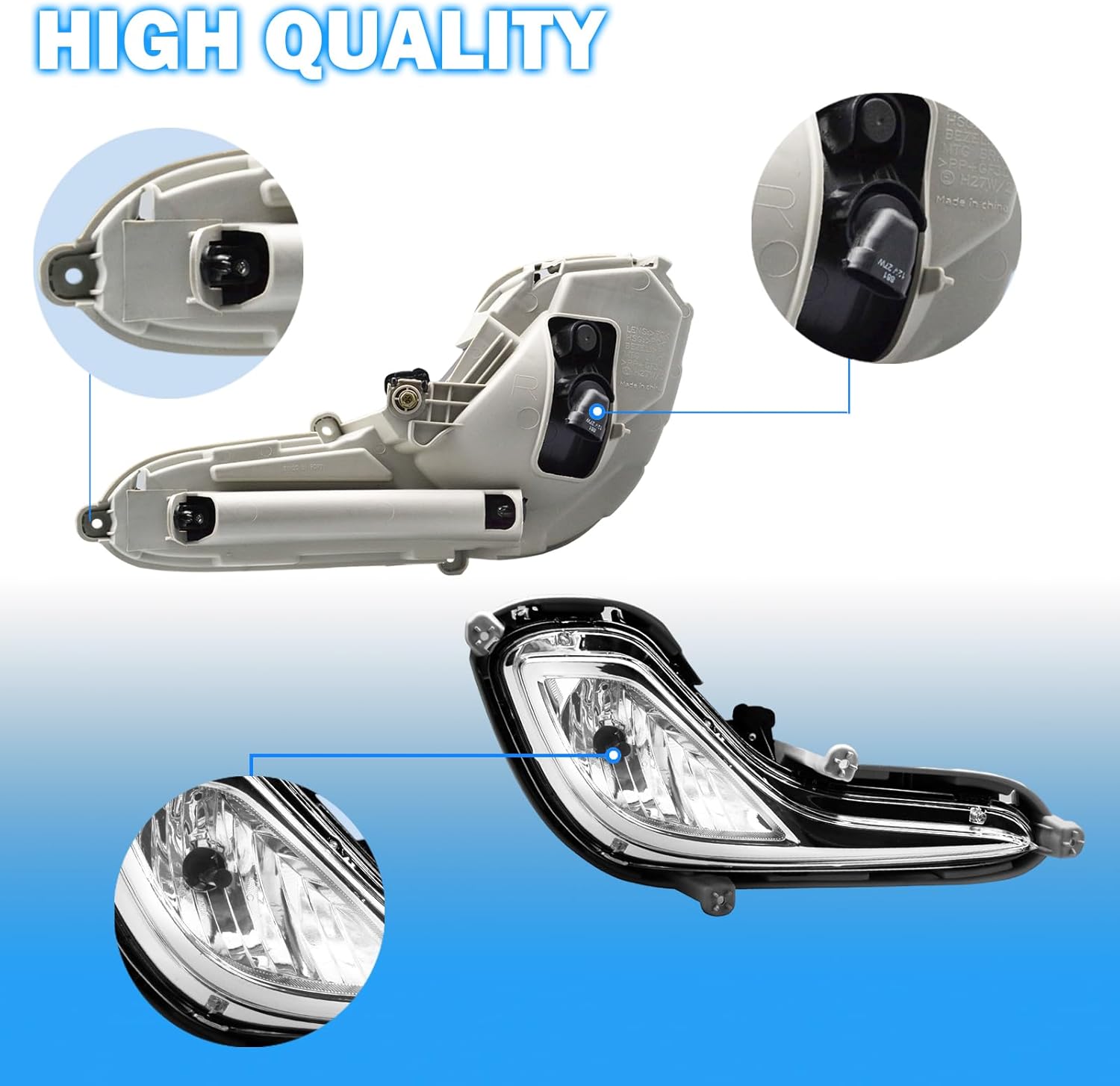 Fog Lights Fit For 2012-2017 Hyundai Accent Pair Fog Lights Bumper Lamps Full Kit with Switch and Harness (Clear Lens)