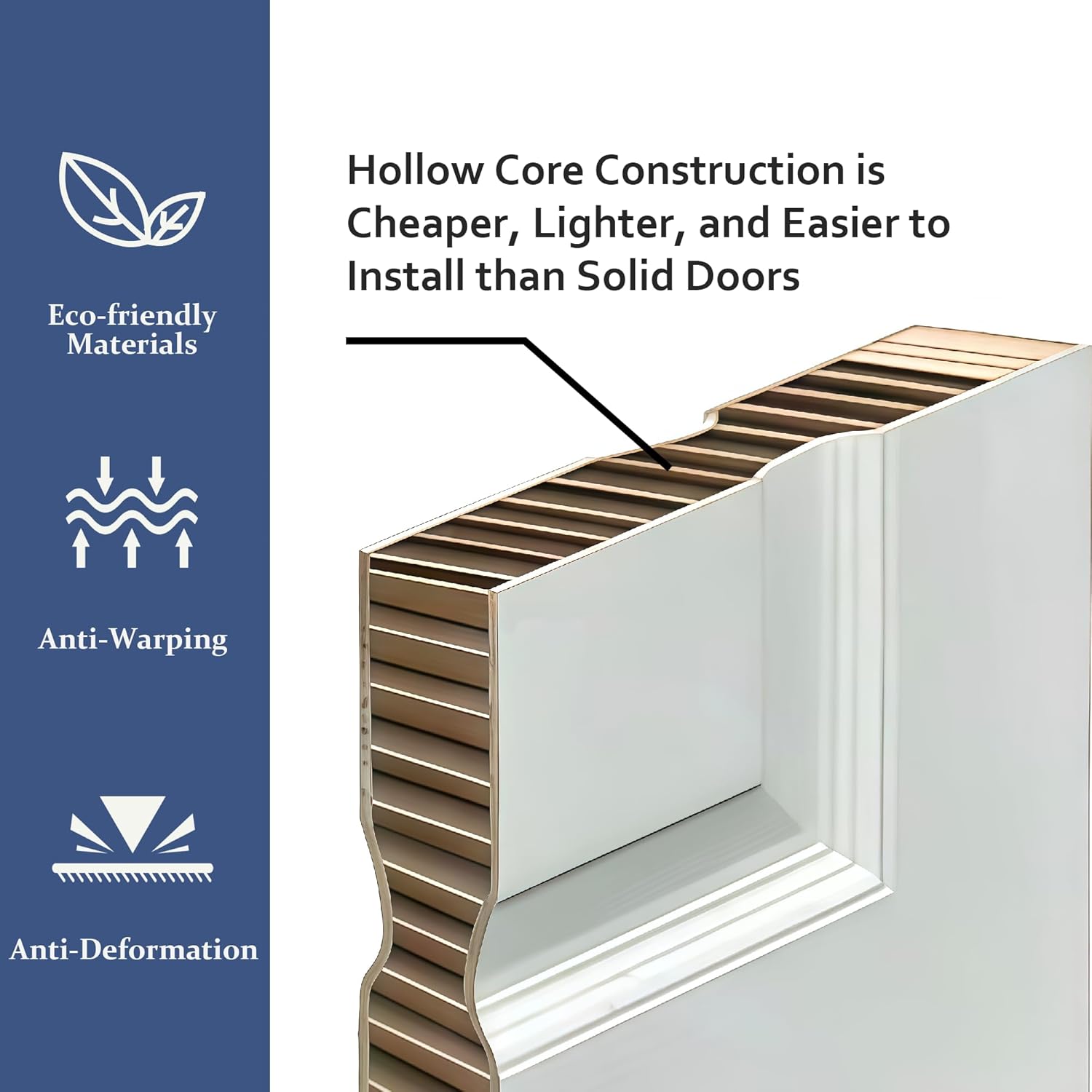 BARNER HOME Bifold Door, 6-lite Panel Closet Door for 48"x 80" Opening (Double 24" x 80" Doors), Core Hollow Folding Doors with Hardware Kits, MDF, White Interior Doors
