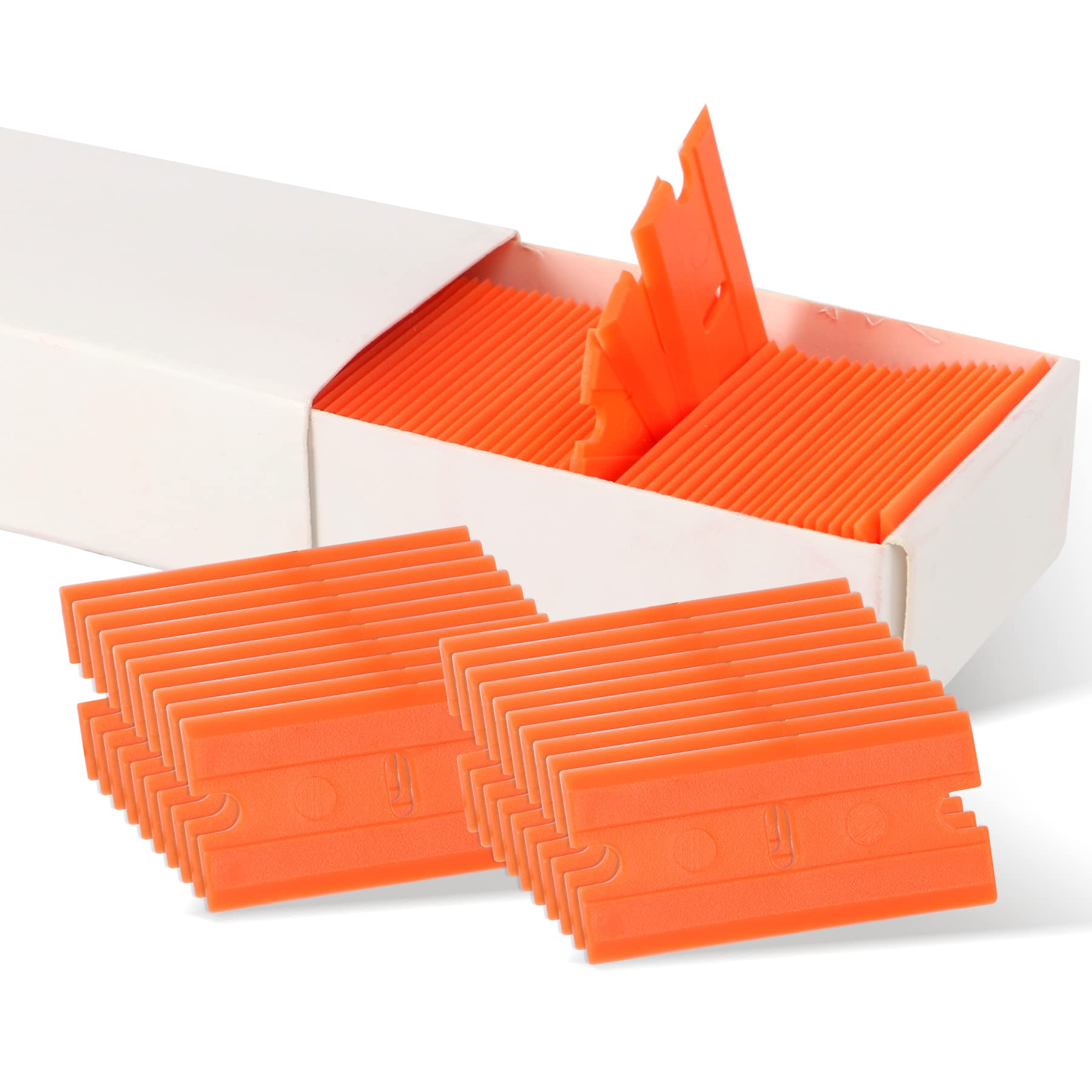 100 Pack Scraper Plastic Replacement Blades, Plastic Blades for Hob Scraper, Plastic Scraper Replacement Blades Used for Window, Floor,Oven, car Sticker Remover Scraper.