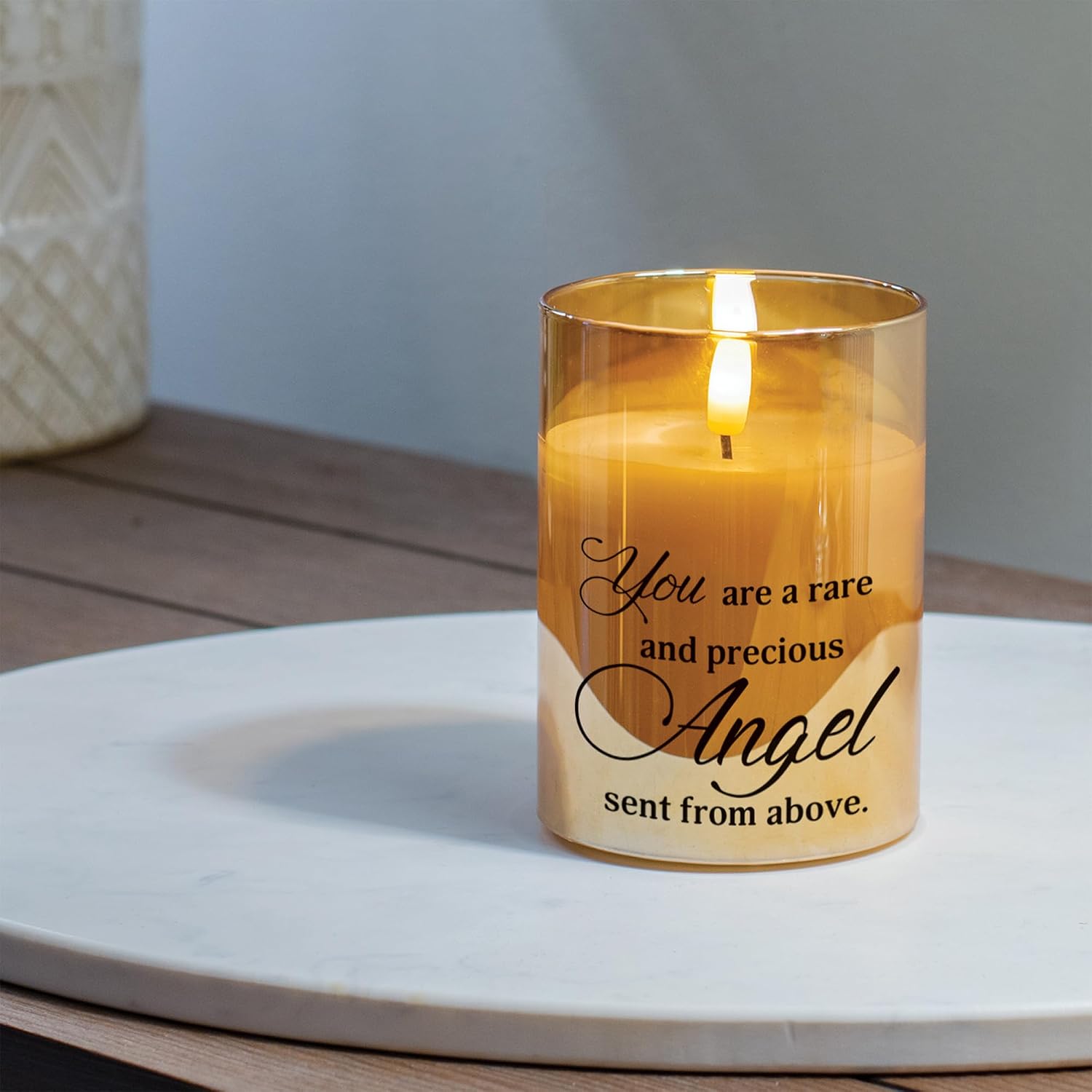 Elanze Designs You are an Angel Yellow 4 x 3 Glass Candle in Glass