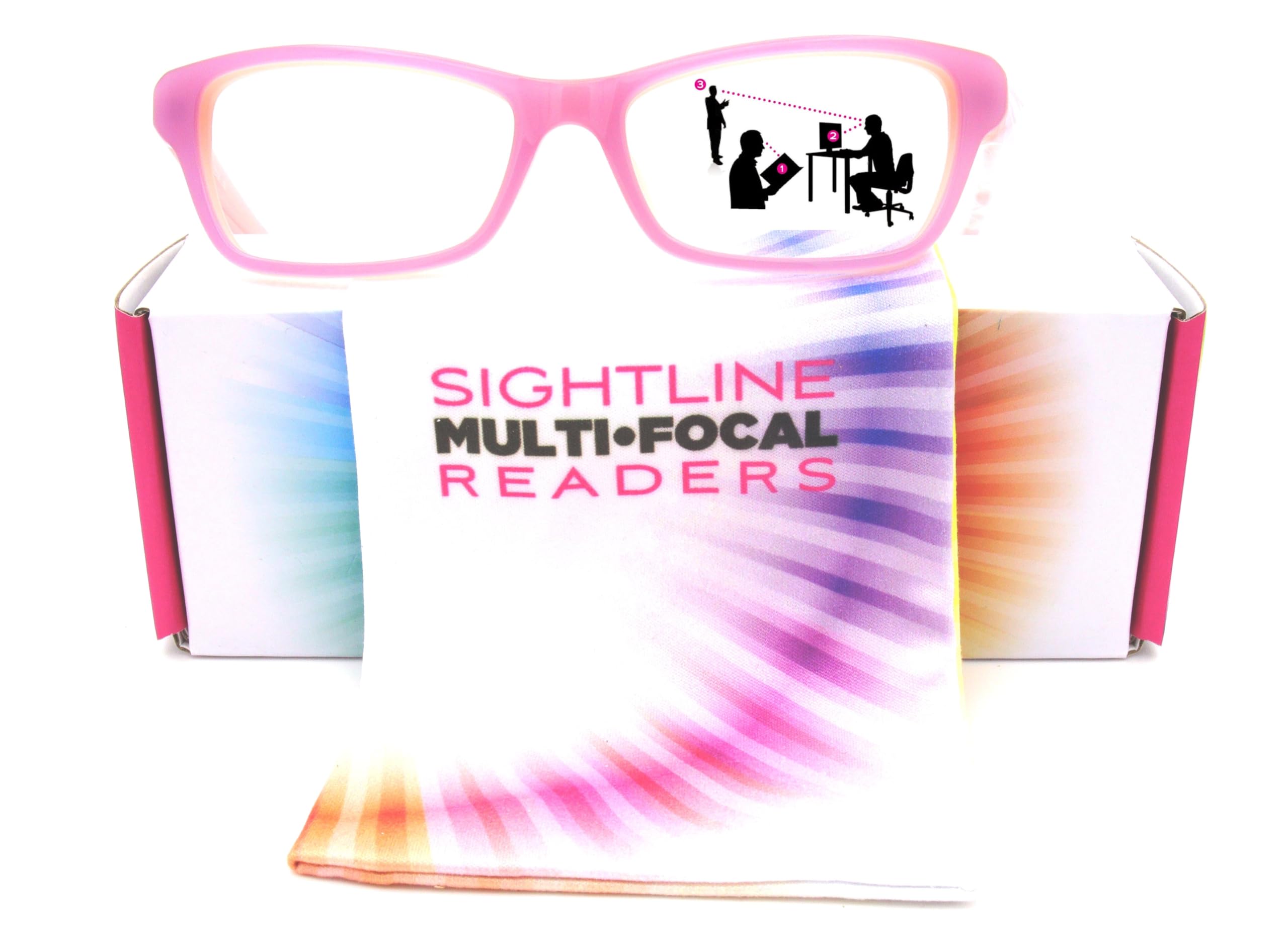 Sightline P314 Progressive Reading Glasses for Women Premium Cateye Optical Acetate Frame Medium Fit