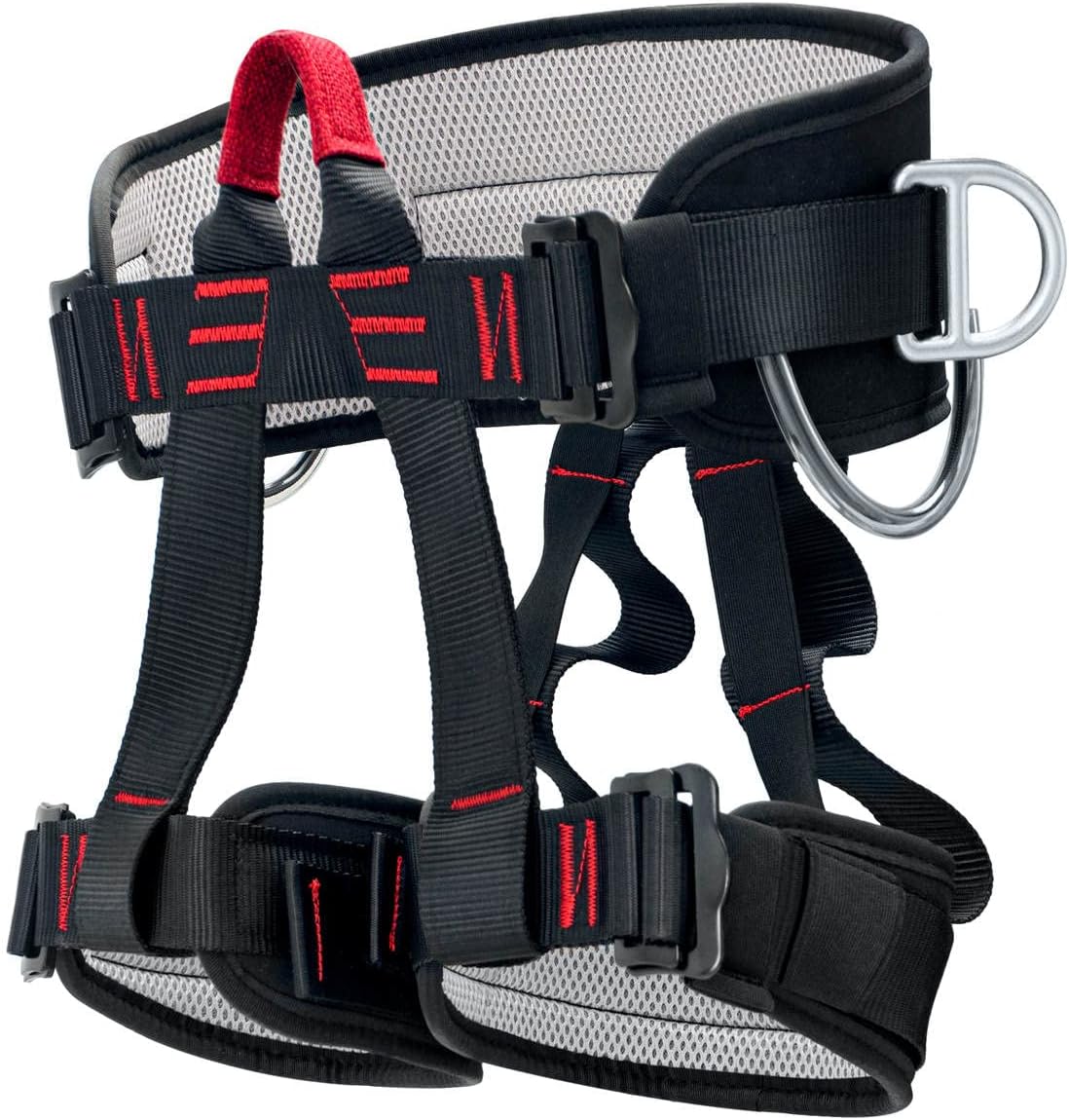 HandAcc Thickened Professional Climbing Harness - Large Size Safety Belt for Rock Climbing, Caving, Tree Climbing & Rescue (31.5-51.2" Waist)