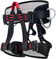 HandAcc Thickened Professional Climbing Harness - Large Size Safety Belt for Rock Climbing, Caving, Tree Climbing & Rescue (31.5-51.2" Waist)