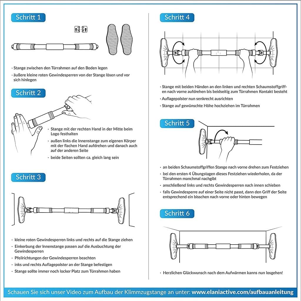 Klimmzugstange, Klimmzugstange türrahmen, Einstellbar Pull up bar, Ober Arm und Bauchtrainer, Klimmzug Stange, Geeignet für Haus Bar Tür Klimmzugtrainer