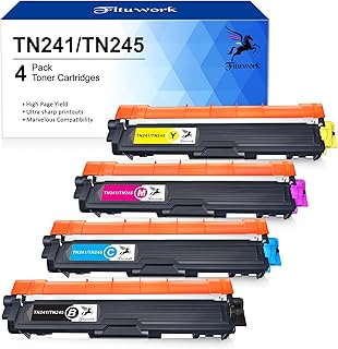FITU WORK TN-241 Compatible Toner Cartridge Replacement for Brother TN241 TN245 for DCP 9020CDW HL 3140CW DCP 9015CDW MFC 9340CDW HL 3150CDW MFC 9140CDN MFC 9130CW MFC 9330CDW HL 3170CDW (4 Pack)
