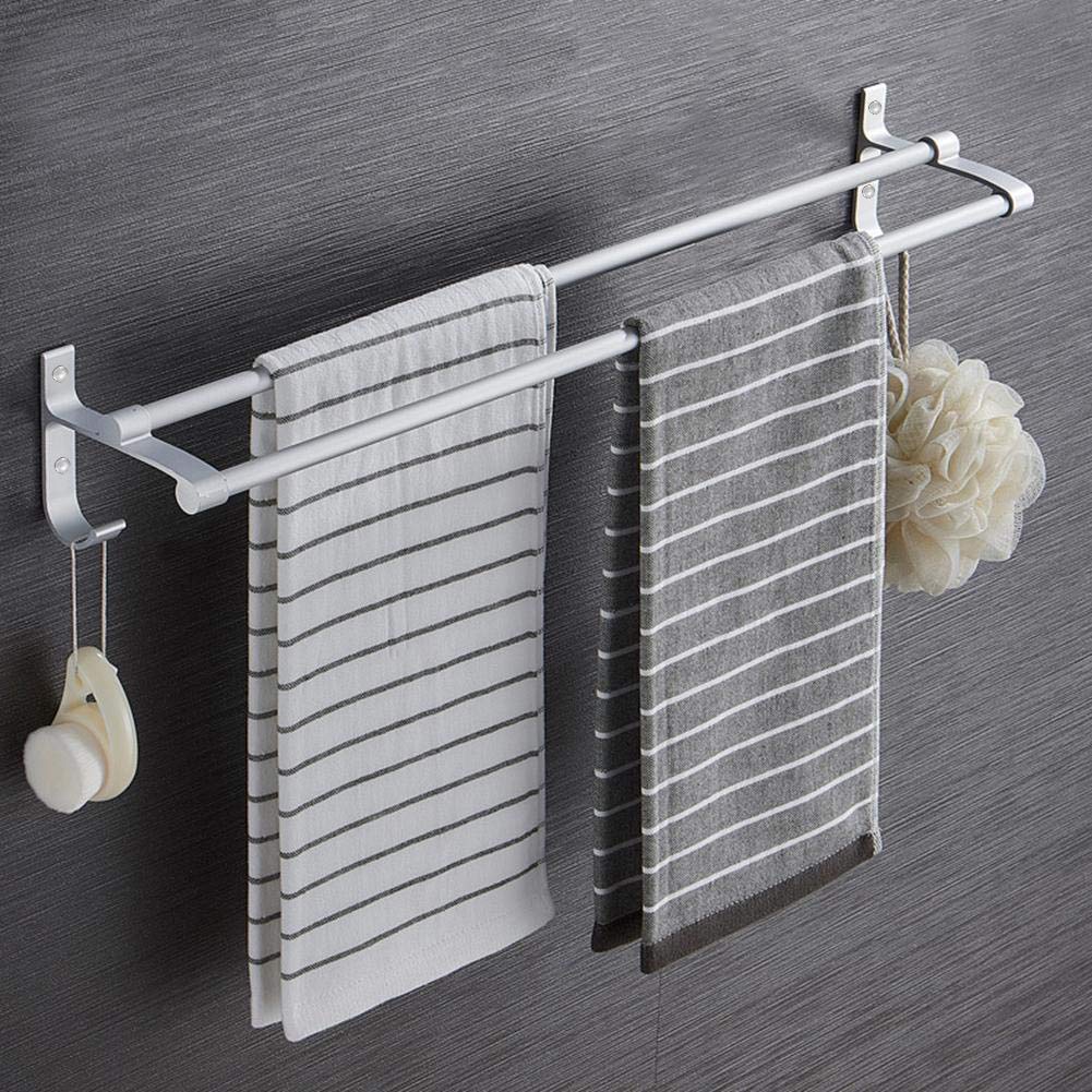 Plantex Space Aluminum Towel Rod/Towel Hanger with Hooks for Bathroom/Towel Holder/Stand/Bathroom Accessories (24 Inch) - Silver (B08Y6J2STN) Amazon Price History, Amazon Price Tracker