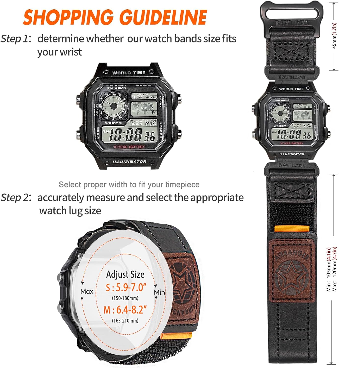 18mm Watch Band Strap for Casio AE-1000W AE-1200 AE-1300 AEQ-110W AQ-S800W MRW-200H MRW-S300 SGW-300H SGW-400H W-216H W-218H W-735H, Super Rugged Nylon Sports Strap