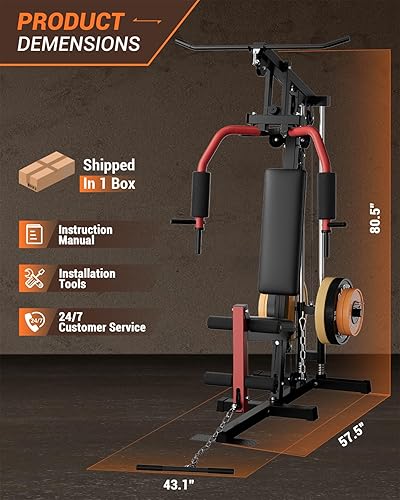 Miniatura 7 de Máquina multifuncional de gimnasio en casa, equipo de gimnasio en casa con prensa de piernas, equipo de entrenamiento de cuerpo completo para