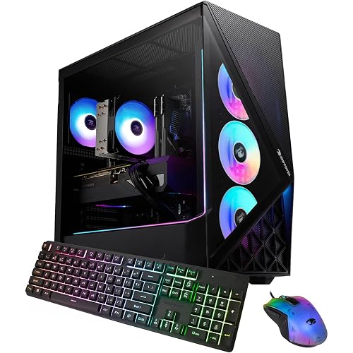 iBUYPOWER Slate Gaming PC Desktop Computer AMD Ryzen 7 9700F CPU, NVIDIA GeForce RTX 5060Ti 8GB GPU, 32GB DDR5 5200MHz RAM, 1TB NVMe SSD, Windows 11 Home, Gamer Keyboard and Mouse - SBA7N56T03