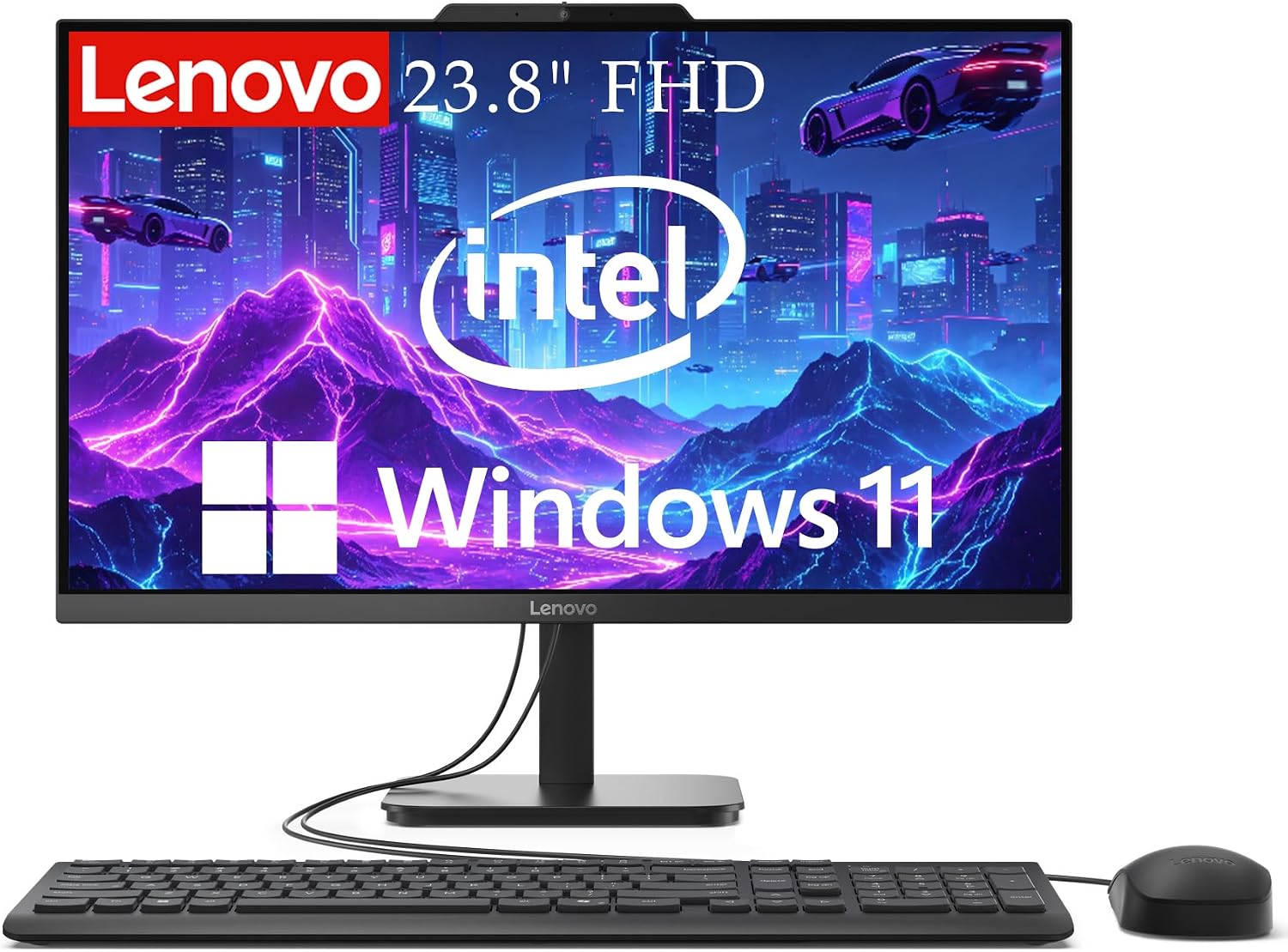 IdeaCentre 24" FHD All-in-One Desktop, 8GB RAM 512GB SSD | Intel 4-Core Processor, Intel Graphics, Wi-Fi 6, Bluetooth 5.2, Windows 11, 2026 Edition