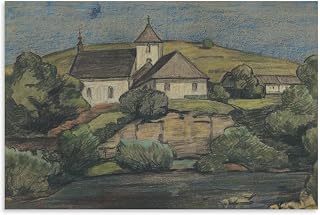 View of The Church by Jozef Hanulaインテリアデザインのポスター、家の装飾の美学、部屋の新しい家の贈り物20x30inch Unframe-style