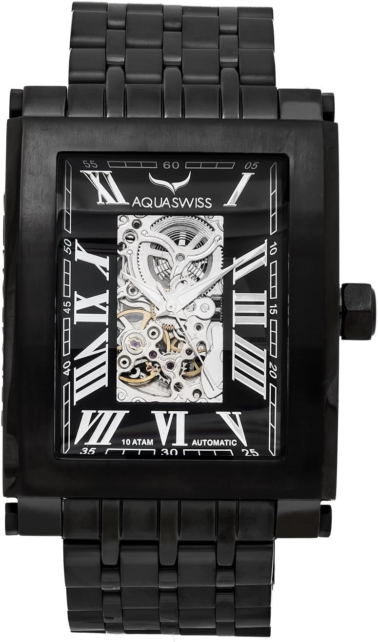 AquaSwiss64XGAS005 Automatic Black Ion Stainless Steel Case and Band Man's Watch