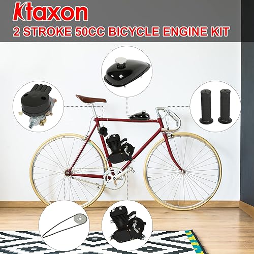Miniatura 2 de Ktaxon Kit de motor de bicicleta de 50 cc, kit de bicicleta motorizada de 2 tiempos para la mayoría de las bicicletas de 26 pulgadas, kit de motor