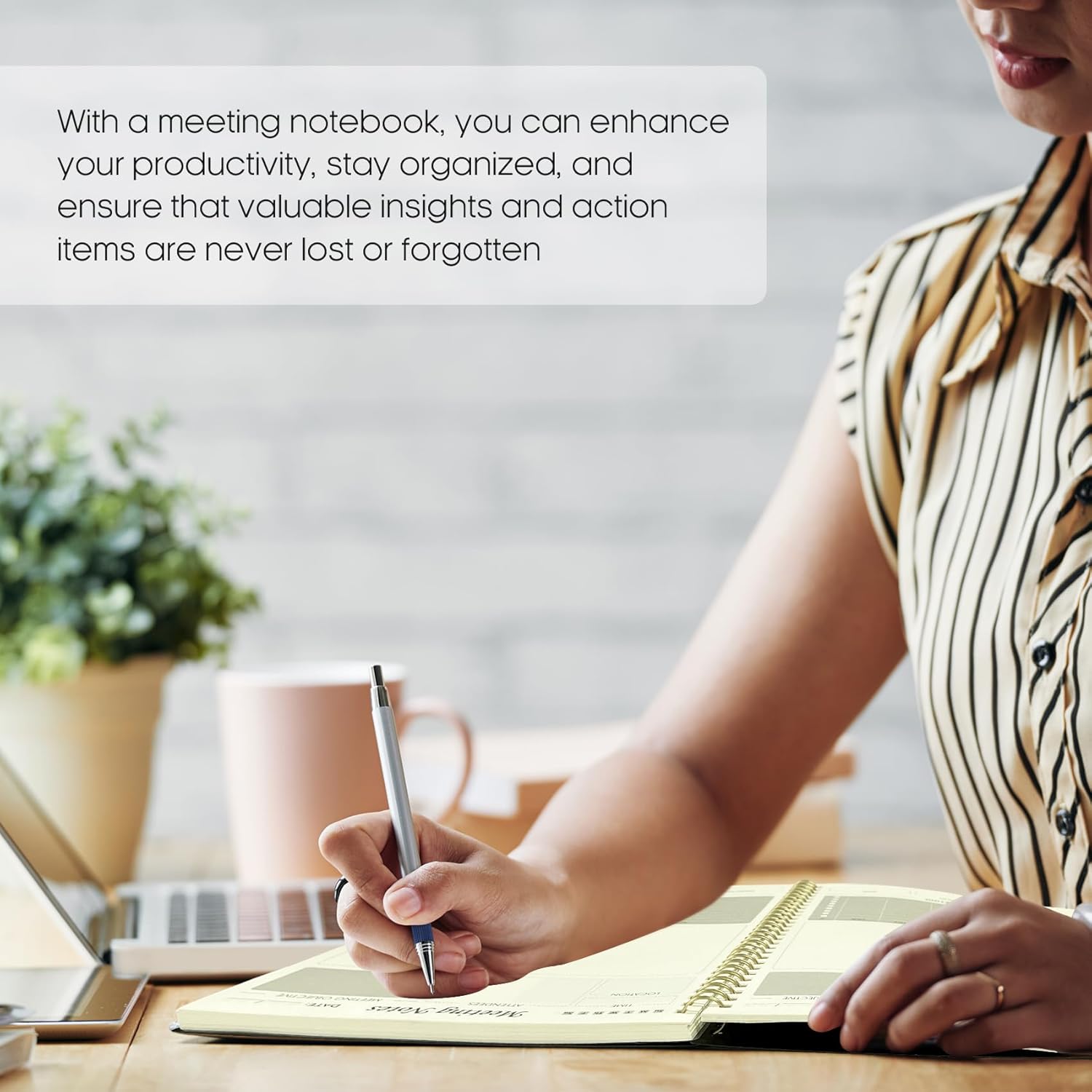 30 Pack of Meeting Notebook for Work Organization - Work Planner Notebook with Action Items, Agenda Planner for Note Taking, 160 Pages (6.9" X 9.9") Project Organizer for Men & Women - Black
