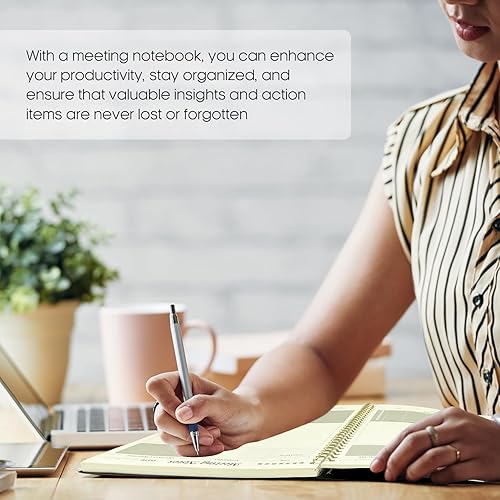 Miniatura 6 de Cuaderno de reuniones para organización del trabajo, cuaderno de trabajo con artículos de acción, agenda para tomar notas, 160 páginas (6.9 x 9.9