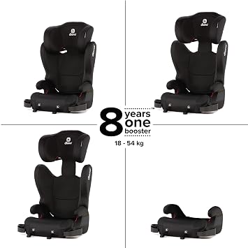 Diono Cambria 2 XL, Dual Latch Connectors, 2-in-1 Belt Positioning Booster Seat, High-Back to Backless Booster, Space and Room to Grow, 7 Headrest Positions, 8 Years 1 Booster Seat, Black