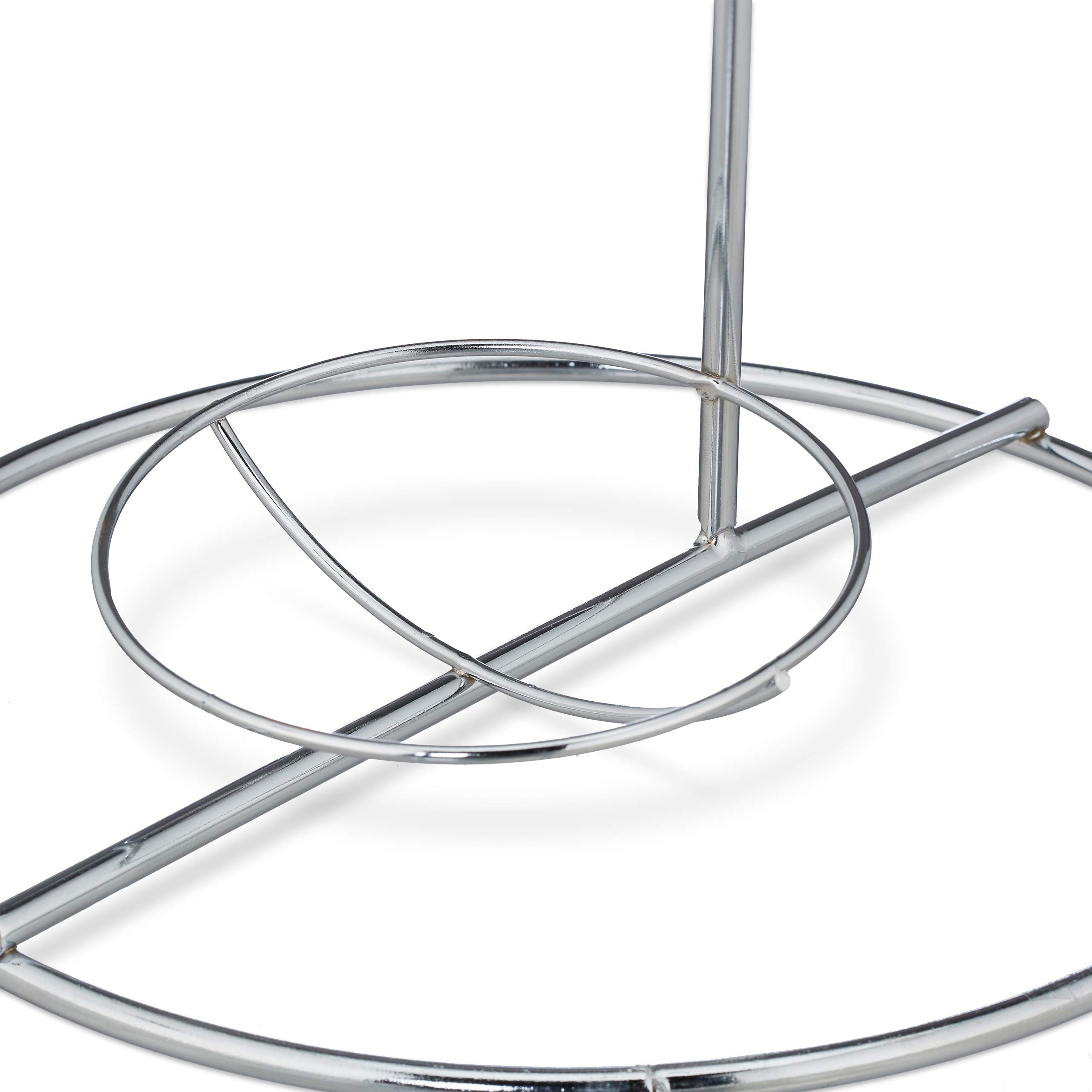 Relaxdays Portafrutta a Spirale in Metallo, Cestino per Arance e Mele, Per 7 Frutti, HxLxP: 48 x 21 x 21 cm,argento