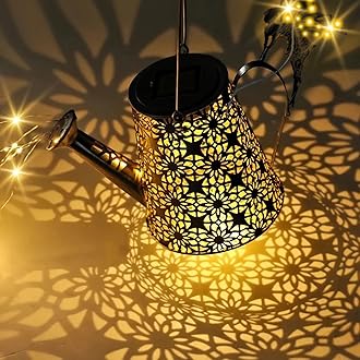 Solar Garden Decorations Light - Watering Can with Light,Hanging Waterproof Landscape Lantern Lights,Outside Decorations for Yard Patio Pathway