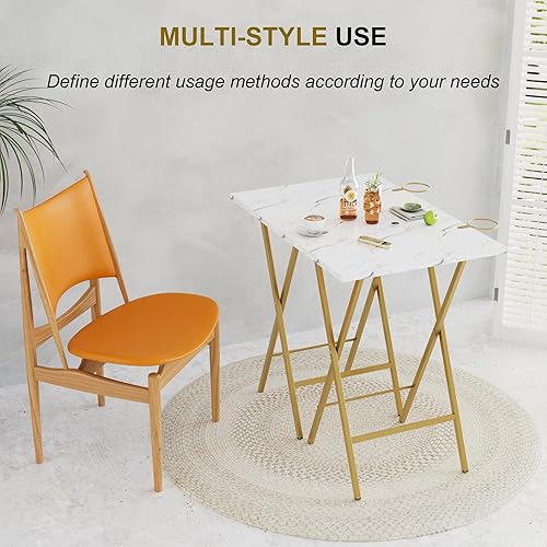Miniatura 47 de VECELO Bandeja plegable de TV para comer, juego de 2, mesa portátil para cena/merienda con portavasos para sofá, sala de estar y espacio pequeño,